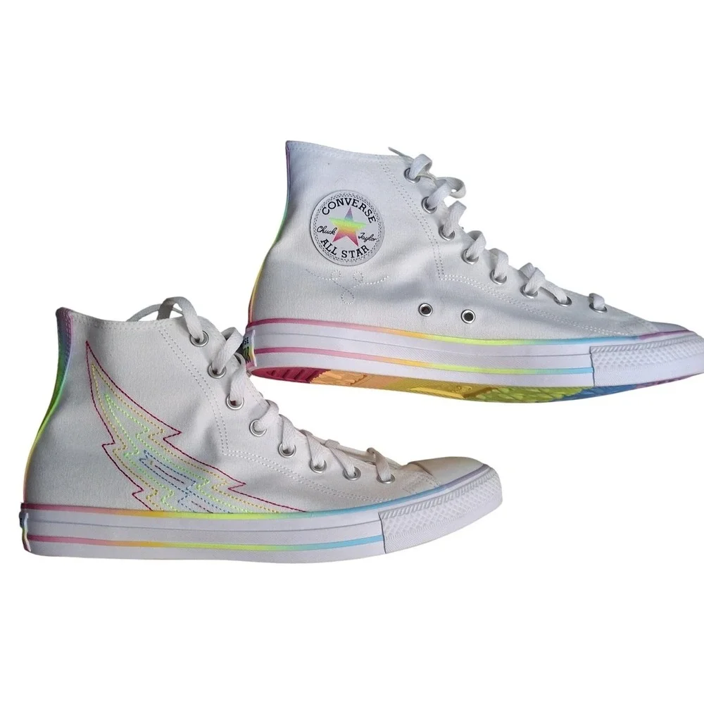 Converse‎ Chuck Taylor CTAS All Star Shoes Men's 10.5 Hi Pride Rainbow A10216C